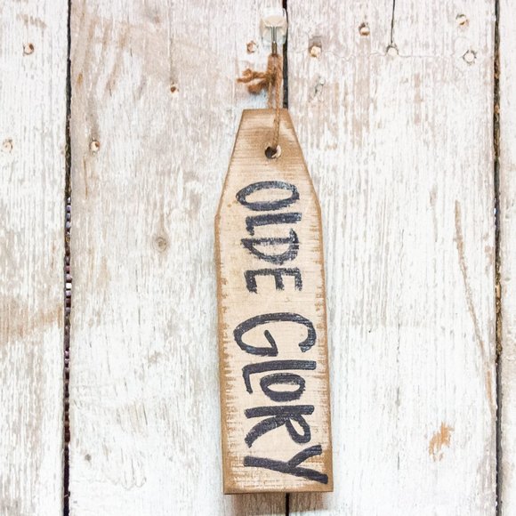 Primitive Rustic County OLD GLORY Flag Hanging Tag America USA 4th of July Decor - Picture 5 of 5